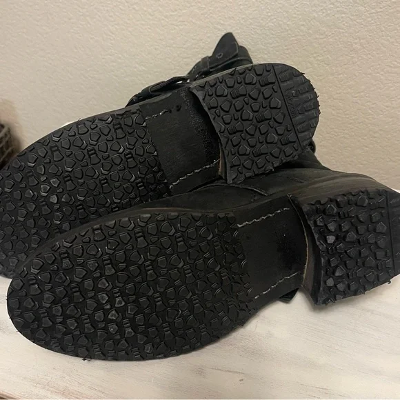 All Saints Black Leather Zipper Boots - Picture 7 of 10